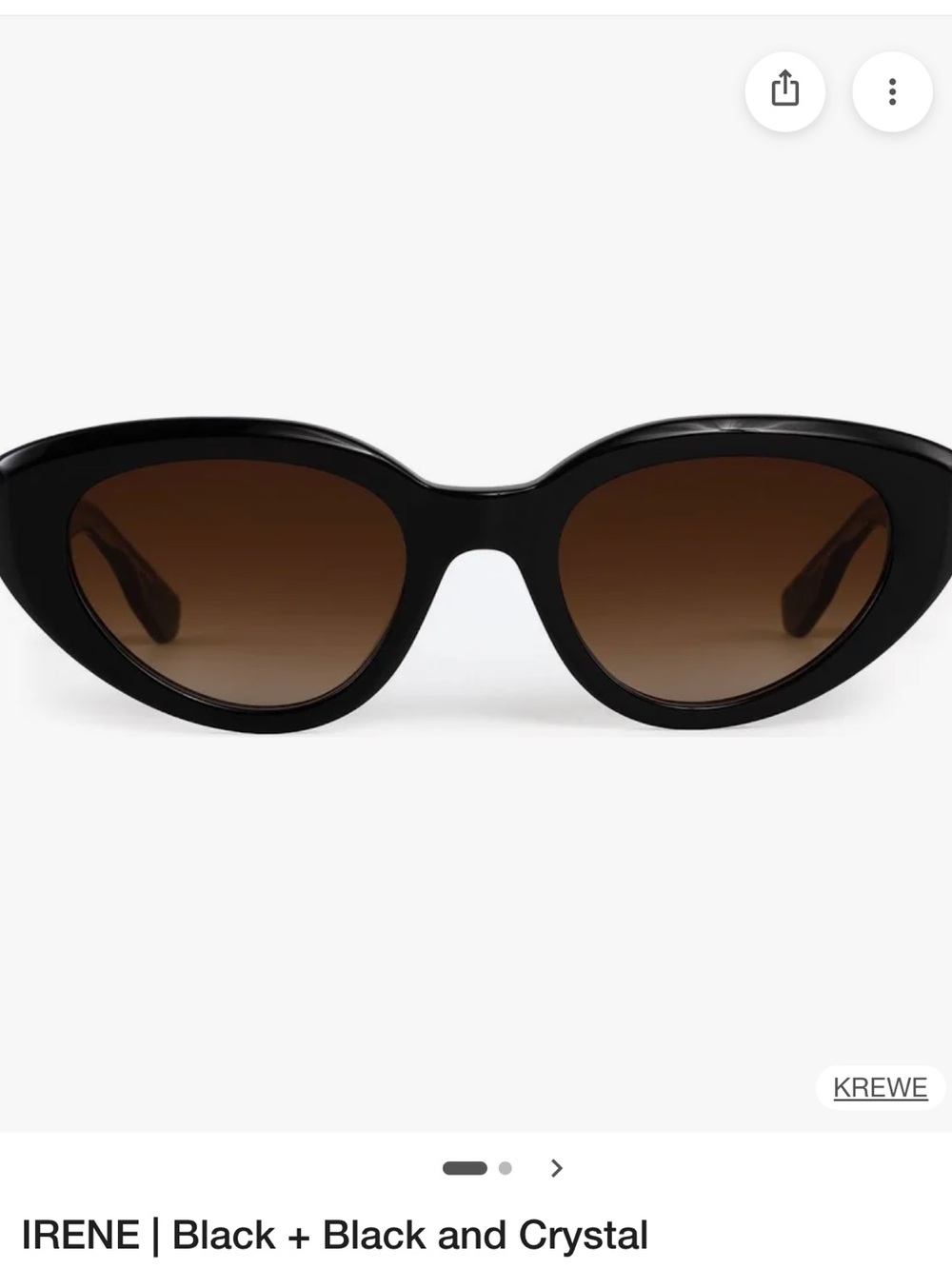 KREWE Irene Black Sunglasses